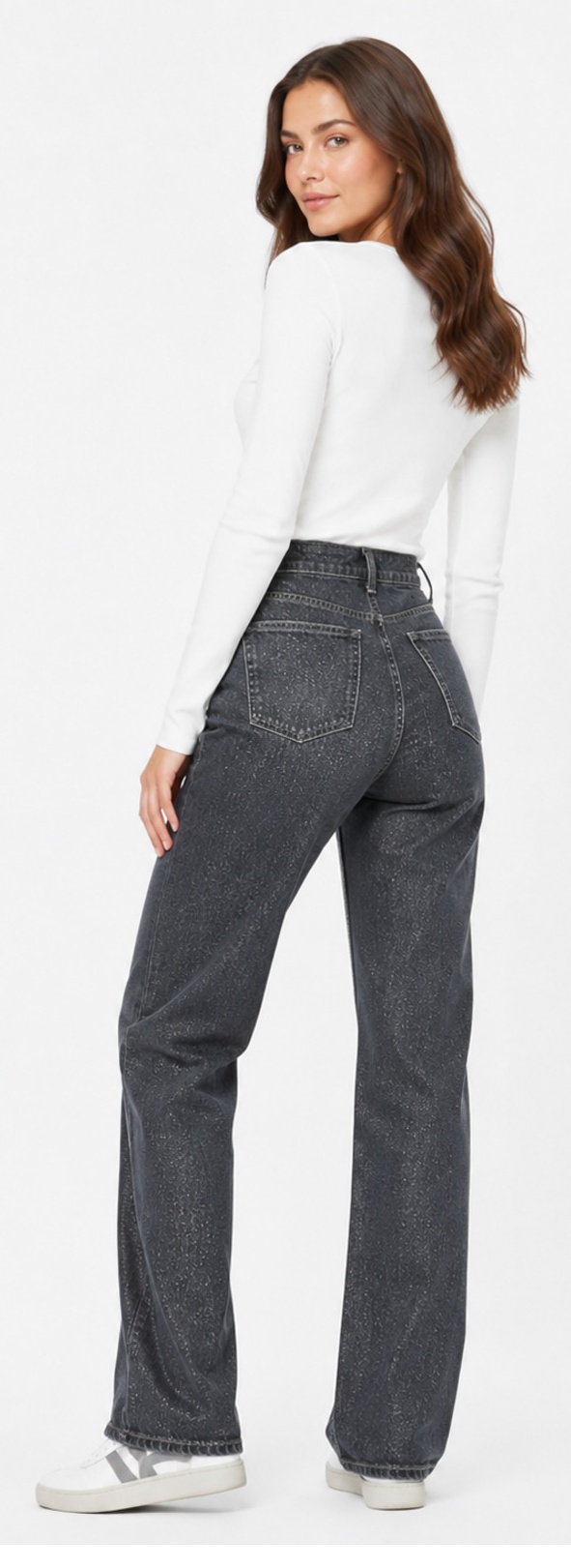Kadın Simli Straight Fit Jean